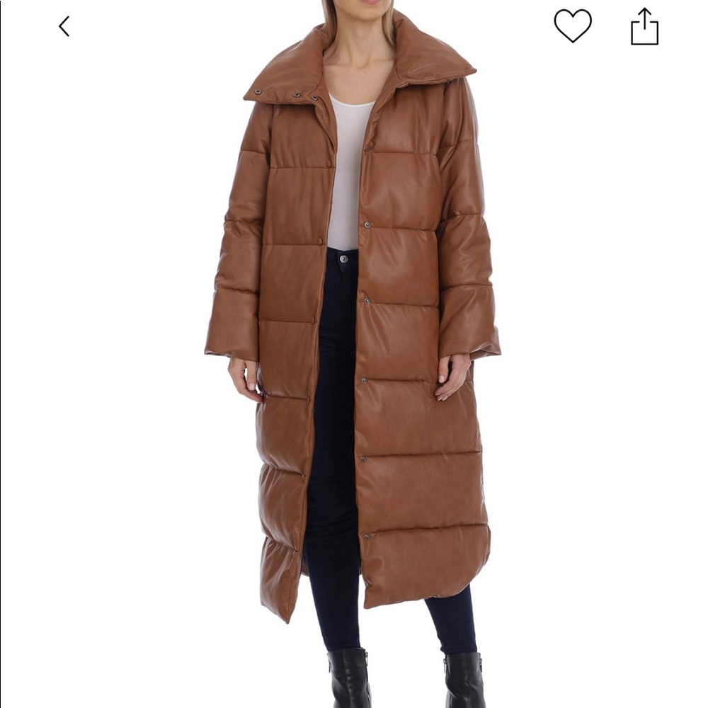 Avec Les Filles- Brown Faux Leather Jacket- NWT